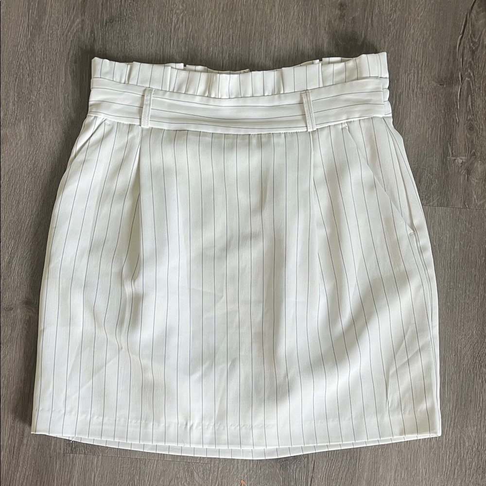 Dynamite White Pinstripe Mini Skirt